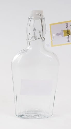Botella de cristal de 250 ml, botella de cristal, botella de alambre, petaca y licor