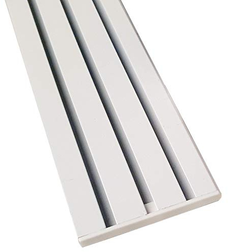 Vorhangschiene Aluminium - Weiß 3 Lauf 120cm - Flache Gardinenschiene (7mm) - inkl. Vorhanggleiter
