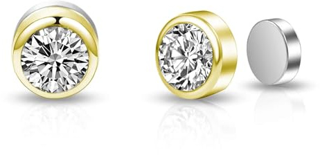 Philip Jones 18k Gold Plated 6mm Magnetic Clip On Earrings Created with Zircondia® Crystals