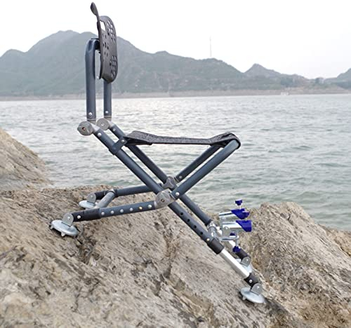 Angelstuhl Campingstuhl Schwerlastangelstuhl für Erwachsene, 4 Beine Verstellbare Professionelle Angelstühle im Freien, Geeignet für Unebene Böden