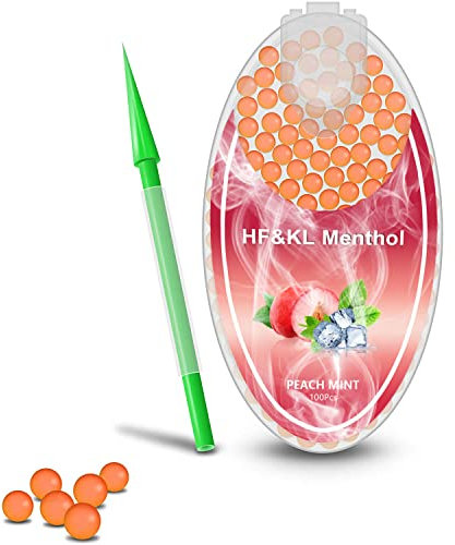 HF&KL Menthol Cigarette Crush Balls for Filters, 100PCS Portable Mint Crushballs, Menthol Aroma Capsules, Ball Shape Explosion Beads for DIY 100PCS (Peach)