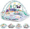 TFDER 8-en-1 Gimnasio De Juegos Para Bebe, Manta de Actividades Antideslizante Infantil, Alfombra de Gateo con Arco de Juego y Juguetes Sensoriales,Juguetes para bebés de 0+ meses,Verde