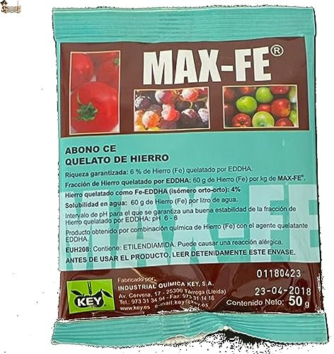 BricoLoco.com Quelato de hierro para plantas en polvo soluble en agua ¡¡PACK 20 sobres!! Abono anti clorosis férrica. Todo tipo de plantas y árboles, limonero, cítricos, hortensias, huerto, vid (20)