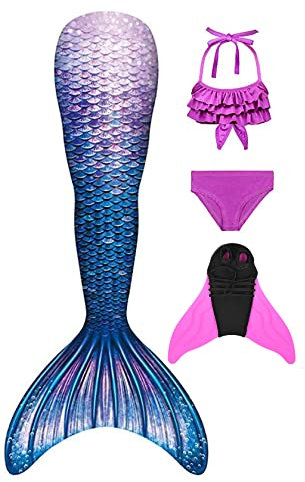 DNFUN Kinder Mädchen Bikini Cosplay Badeanzug mit Monoflosse