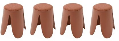 Alice's Home - Set de 4 tabourets empilables Terracotta. Bouclette texturée. Niki. Ø30 / 44 x H46cm