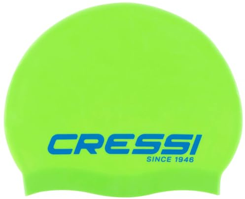 Cressi Ricky Jr badmössa - Junior unisex badmössa, lime/blå, en storlek