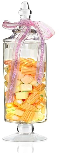 FCQLFYF Bonbonnières en Verre, Bocal En Verre Avec Couvercle, Pots De Stockage, Pour Mariage, Nourriture, Bonbons, Cookies, Cuisine Et Fêtes