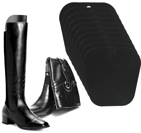 jwogngls 10 Blatt Stiefelform Einsätze, Stiefelformer Formeinsätze, Stiefelspanner Schwarz, Hohe Stiefelstütze,Stiefelformer Formeinsätze Kunststoff Stiefel für Damen und Männer