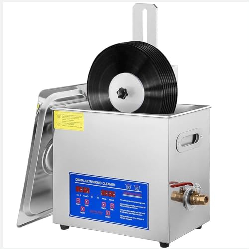 Vinylskivor ultraljudsrengöring, 6 l ultraljudsrengöringsmaskin, automatiskt roterande dubbelsidig Lp-rengöring, 0~30 min timing, vinylskivorengöringssystem för professionell rengöring