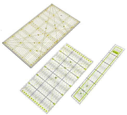Hugwish 1pcs Schneiderlineal 5x30cm, Schneidelineal, Patchwork Lineal, Nähzubehör Lineal, Lineal Nähen, Schneider Lineal, Quilt Lineal Mit Raster Und Winkelanzeige (transparent, 5 x 30cm)