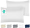 DREAMZIE Kissenbezug 50 x 70 Weiß 2er Set Premium Mikrofaser mit Stickmuster Oeko-TEX Zertifiziert - Kopfkissenbezug 50 x 70 Weich