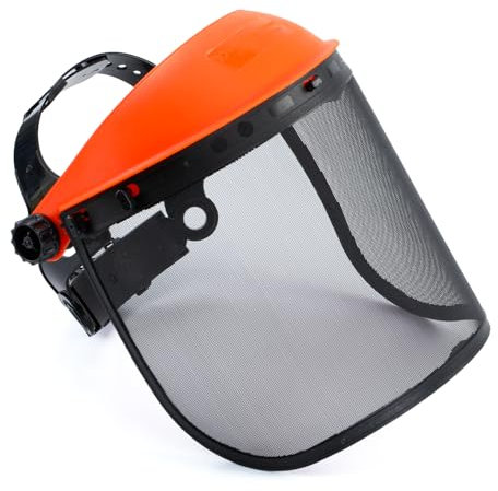 YARDMARIS Casque de sécurité forestière avec visière intégrale en maille, bandeau réglable, bonne ventilation, protection faciale en métal pour couper, hacher, travail en plein air