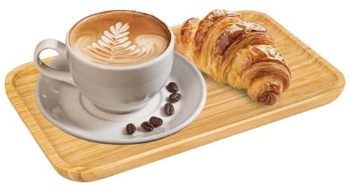 Vassoio Legno Rettangolare, 25×14×2 cm Piccolo Rettangolare Bambù per Bagno, Naturale Mini Vassoio Bamboo, Piatti da Portata in Legno, Vassoio da Bagno in Bambù, per Torte, Caffè, Cosmetici
