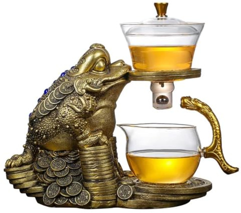 MOBYGKFY Teiera Macchina for il tè automatica Oolong Set teiera e tazza Base porta teiera in vetro resistente al calore
