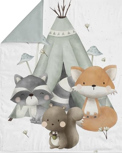 Pannelli Cotone Bambini per Copertine – Pannelli Tessuto Cotone 75x100 cm – Non al Metro – Cotone 100% Fantasia Bambini, per Neonati e Cucito Creativo (Bosco 3)