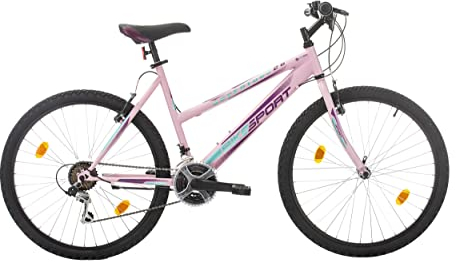BIKE SPORT LIVE ACTIVE 26 Zoll Bikesport Adventure Mädchenfahrrad Damen Fahrrad Mountainbike, 18 Gang (Weiß Rosa)
