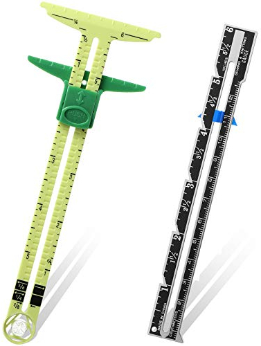 Schieblehre Nähen Messwerkzeug, 5-in-1 Schieblehre Messung Nähen Lineal Werkzeug Stoff Quilten Lineal für Stricken Basteln Nähen Lieferung Anfänger (2)