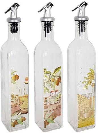 Bigbuy Cooking S2207222 Huilier verre avec bouchon doseur, 500 ml, verre