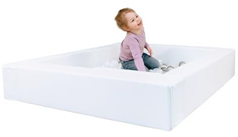 IGLU Soft Play Ball Pit für Kinder Firm Step Schaumstoff (White)