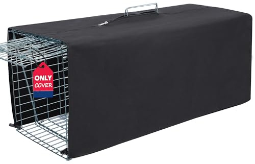 Deblue Cubierta de jaula de trampa, cubiertas de jaula para jaula de trampa de animales pequeños, cubiertas de trampa para gatos salvajes para 1 puerta, jaula de trampa para animales humanos, 32 x 10
