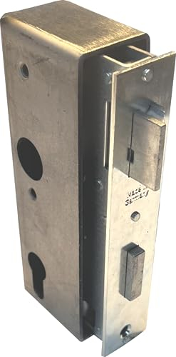 Einsteckschloss verzinkt mit Schlosskasten | Stahl roh | 172mm x 40mm x 60mm | Dornmaß 40mm | Schloss mit Einschweißkasten (Schloss + Kasten 40 D 40)
