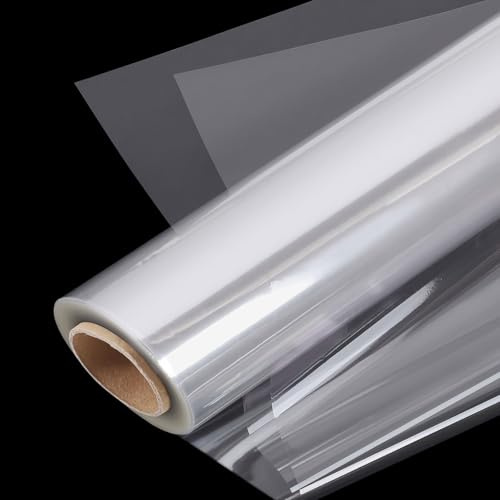 woric 45m x 80cm Cellophane Wrap, Cellophane Roll Clear Wrapping Paper 25μm for Valentine's Day Easter Birthday Gifts Hamper Basket Flower Bouquet Craft, Width Folded in Half