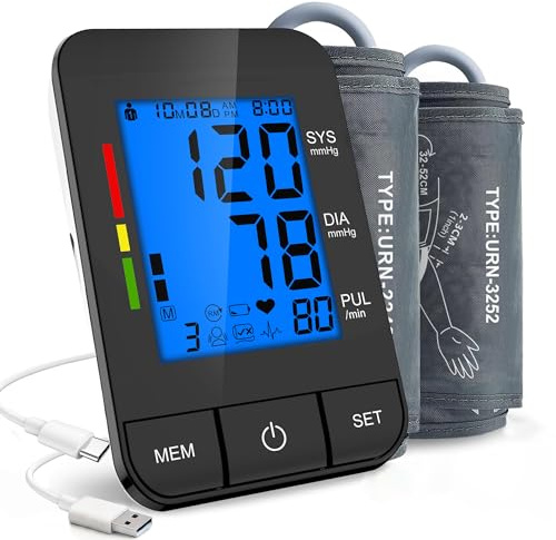 SDUNW Automatic Upper Arm Blood Pressure Monitor for Home Use with 9-17in & 13-21in L/XL/Extra Large Cuff, Accurate Measurement Guidance, Portable Fit Big Arms BP Machine