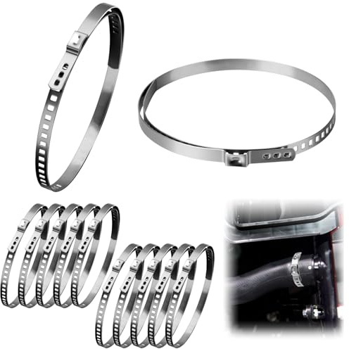TXXATX Colliers de Serrage 90-110 mm Soufflet Cardan Universel 10 Pièces Collier Soufflet Cardan en Acier Inoxydable Réglable Collier Soufflet de Cardan pour Tuyaux Conduits d'Air Pompes à Eau