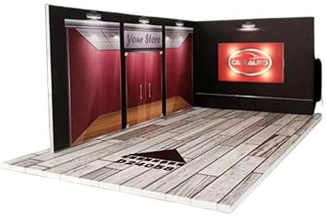 Syayw Parking De Voiture Miniature, Vitrine De Voiture Miniature - Modèle De Garage De Voiture Moulé sous Pression À L'échelle 1:24 avec Lumière LED,Garage De Collection De Modèles De Voitures pour