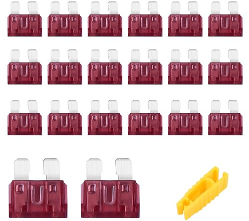 Flaconi 20PCS Fusibili Auto,Fusibile 10A,Fusibili Auto Mini,Fusibili 10A,Fusibile a Lama Automobilistico,Fusibile Piatto a Innesto,Fusibile a Lama,Adatto per Auto,SUV,Camion,Moto (40A)