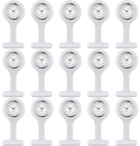 Kenning 15 relojes de enfermera para mujeres y hombres, reloj de enfermera de silicona, reloj de solapa con clip de segunda mano, reloj de enfermería para médico, estudiante, graduación, regalo de
