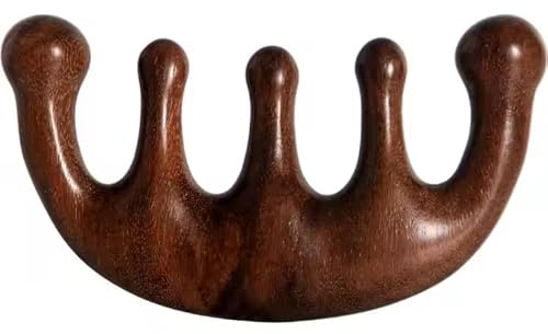 Cepillo masajeador de cabeza para masaje del cuero cabelludo y peine de masaje para relajación Herramienta de madera Gua Sha y juego de Peine común,
