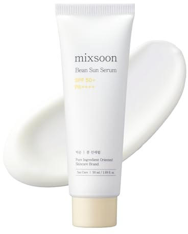 mixsoon Bean Sun Serum - SPF 50+ PA++++ Fermented Soybean & Hyaluronic Acid, Weightless Hydrating UV Care for Sensitive Skin, No White Cast & Reef-Safe, 50ml