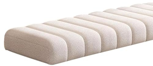 Genérico Cojín para Banco De Exterior/Interior De 120/150/90/80/100cm,Cojín Antideslizante para Banco De 2/3 Plazas,Cojín para Ventanal con Cremallera,para Jardín,Patio,Porche,Blanca,45x85CM