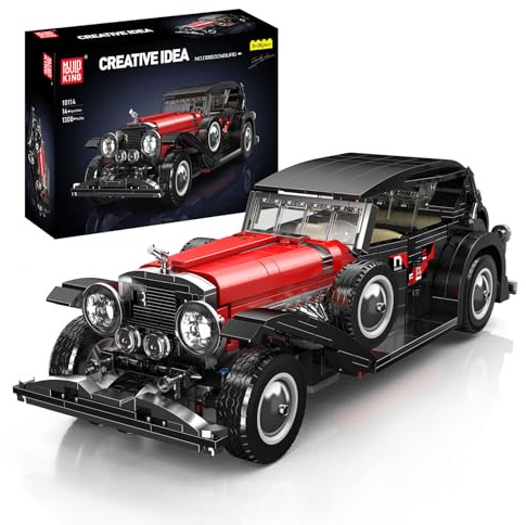 Mould King 10114 Technic Vintage Sports Car Building Kit, MOC Classic Retro Car Clamp Blocks Kit, Collector Model Car Sets for Adults and Teens Aged 14 and Up (1308+ Parts)