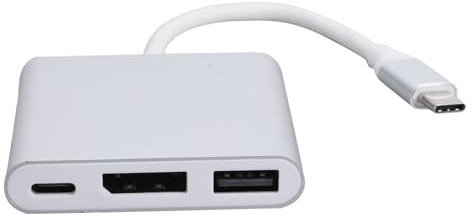 YUEHISY USB C Till DisplayPort-adapter, 3 i 1 8K DisplayPort USB-adapter, PD-snabbladdning, Dubbla Lägen, Multiport Dockningsstationsnav, för Bärbar Telefon