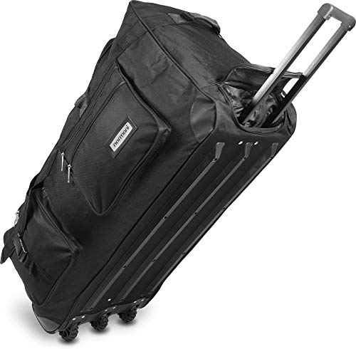 normani Jumbo Reisetasche XXL Trolly mit Rollen aus robustem Material Farbe Schwarz / 150 Liter