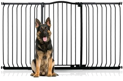 Bettacare Extra Tall Curved Top Hundgrind, 161cm - 170cm, Mattsvart, Extra Höjd 100cm, Tryckmontering Husdjursgrind för Hund och Valp, Husdjursbarriär för Hund, Enkel Installation