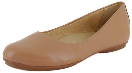 Naturalizer Womens Maxwell Round Toe Comfortable Classic Slip On Ballet Flats ,Frappe Beige Tan Leather,11 Medium
