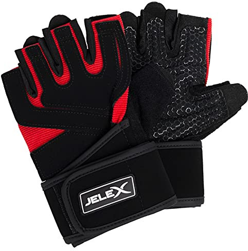 JELEX Power Premium gepolsterte Trainingshandschuhe schwarz-rot L