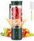 BlumWay Portable Blender, Hand Smoothie Travel Blender Cup, Fruit Mixer, 7.4V Motor Mini Blender for Fruit Juice,Milk Shakes,Baby Food, 400ML, Rechargeable,New Sharp 6 Blades for Great Mixing, Green