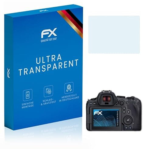 atFoliX Schutzfolie kompatibel mit Canon EOS R6 Mark II Folie, ultraklare FX Displayschutzfolie (3X)