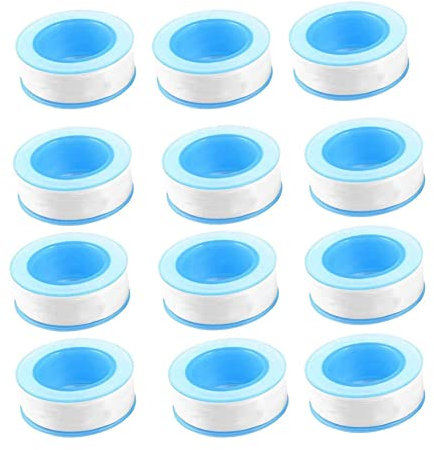 Astylway 12 Rollen Teflonband Dichtungsband aus PTFE, 1,5 cm x 300 cm Gewindedichtband für Wasserrohrgewinde Pool, Küche, Industrie(Weiß)