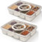 Divided Serving Tray with Lid and Handle, Snack Box Container with 8 Removable Compartments for Party Picnic, Portable Food Storage Container Box for Snacks, Fruits, Nuts, Candy, Appetizer (2 Pack)