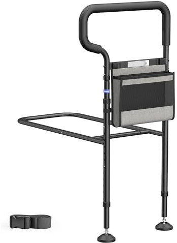 NIMOOD C3 PRO Bed Guard, Bed Rails for Elderly Adults, Safety Bed Rail Adjustable in Height with Ergonomic Wider Handrail, Fall Prevention Guard, Stability Enhanced Bed Guard Fits Single, Double Beds