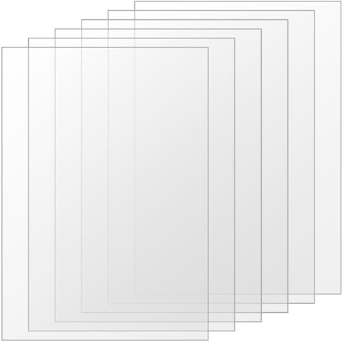 FUNSUEI 6 PCS A3 Size Clear Acrylic Sheets, 3mm Clear Acrylic Plastic Sheet Rectangle Transparent Panels for Painting, Frame Replacement, Display, 297 x 420 mm