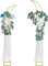 PlusFive Curved Wedding Arch Backdrop Stand, 2PCS Metal Wedding Backdrop Stand Moon Shape Garden Arch Balloon Arched Backdrop Stand for Wedding Ceremony Birthday Party Anniversary Decoration (2m&2.1m)