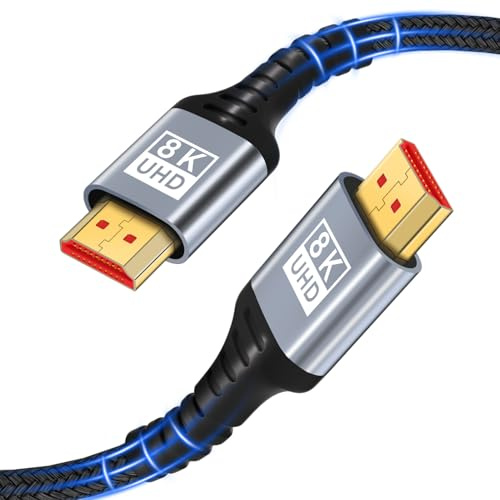Cable HDMI 2.1 10K 8K,2M 48Gbps cable HDMI de ultra alta velocidad 10K 8K@60Hz 4K@120Hz 7680P,HDMI 2.1 admite HDR10 eARC 3D HDCP 2.2y2.3,compatible con PS5/4 X-Box HDTV Reproductor de Blu-ray/monitor
