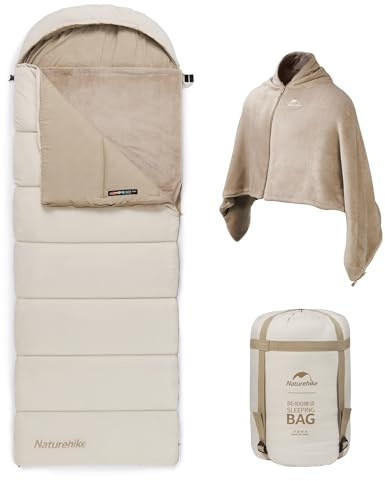 Naturehike Sac de couchage, en coton, chaud et amovible, confortable, sac de couchage, sac de couchage trois saisons, automne et hiver, adapté pour l'extérieur, les voyages et le camping