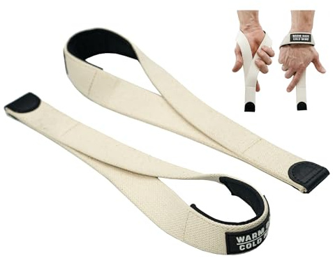 WARM BODY COLD MIND V2 - Correas de muñeca de levantamiento para levantamiento de pesas olímpico, levantamiento de potencia, culturismo, entrenamiento de fuerza funcional, muñequeras de algodón